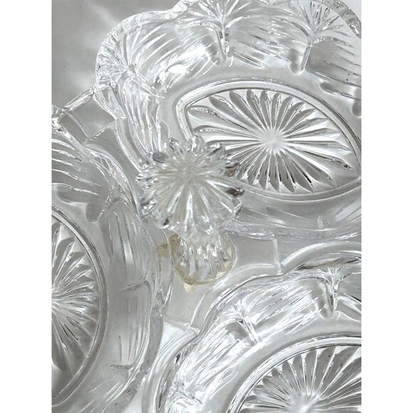 Fifth Avenue Crystal Clear Glass Serving 3 Compartment Dish Bowl With Handle - Picture 8 of 8
